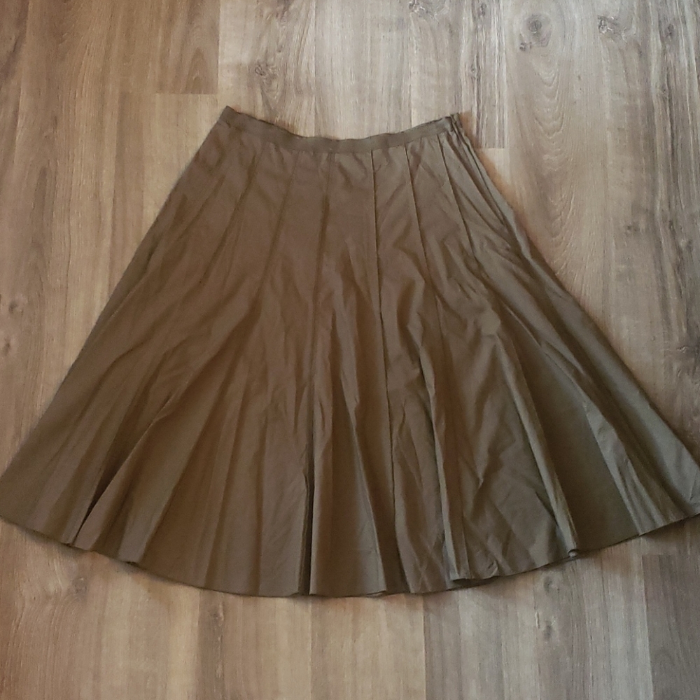 Green Charter Club midi flare skirt size 6